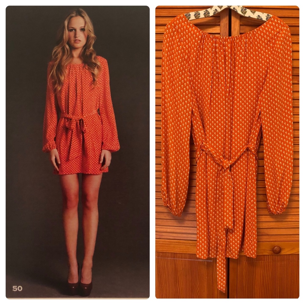 Bohemian Printed 100% Silk Shirt Dress sz 6